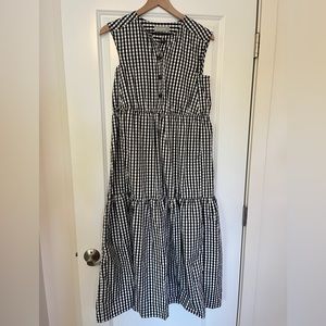 Everlane Gingham tiered midi dress. XS, new.